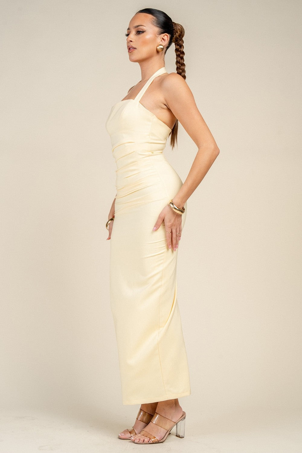 Amayah's Halter Neck Maxi Dress