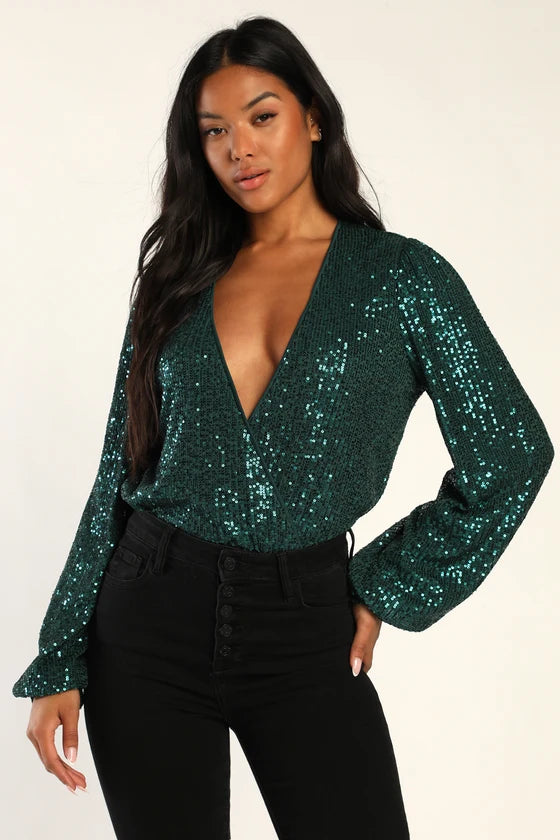 Emerald's Sparkly Bodysuit