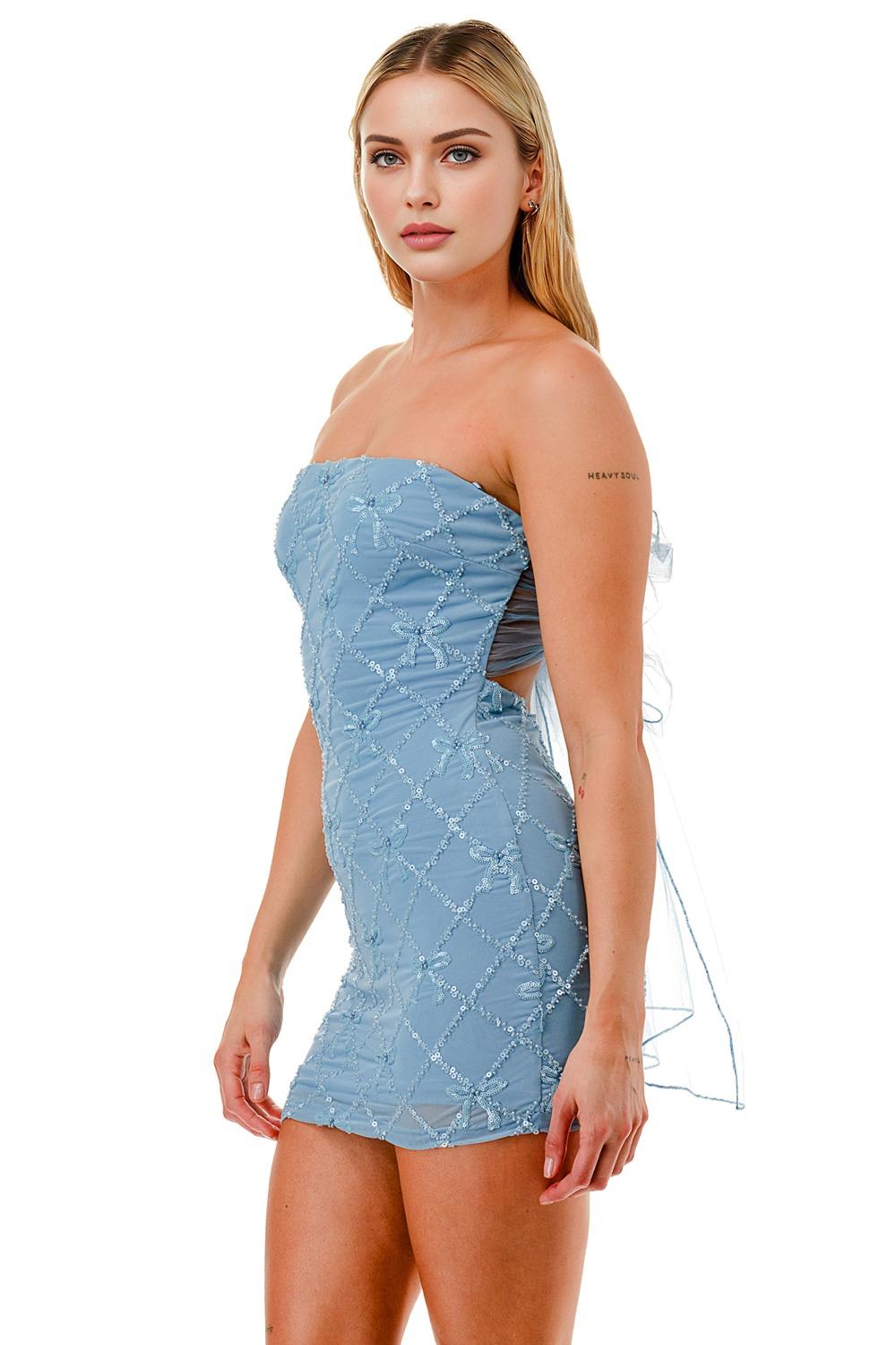 light blue bow dress Coquette's Bow Dress – Puchunguis Shoes
