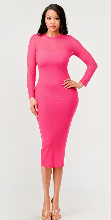 Gina's Pink Mesh Dress